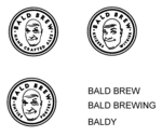 BALD BREW HAND CRAFTED ALES ; BALD BREW KEIZERS WITBIER ; BALD BREW ENTIRE PORTER ; BALD BREW ; BALD BREWING ; BALDY