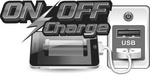 ON OFF CHARGE USB