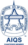 AIQS CHARTERED MEMBER AUSTRALIAN INSTITUTE OF QUANTITY SURVEYORS UNITAS INTER METATORES