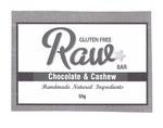 RAUE BAR GLUTEN FREE CHOCOLATE & CASHEW HANDMADE NATURAL INGREDIENTS