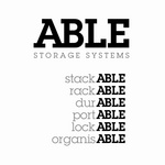 ABLE STORAGE SYSTEMS STACKABLE RACKABLE DURABLE PORTABLE LOCKABLE ORGANISABLE