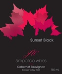 SUNSET BLOCK SW SIMPATICO WINES CABERNET SAUVIGNON BAROSSA VALLEY 2009