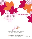 SECRET VALE SW SIMPATICO WINES CABERNET SAUVIGNON BAROSSA VALLEY 2010 ; SECRET VALE SW SIMPATICO WINES MERLOT BAROSSA VALLEY 2010 ; SECRET VALE SW SIMPATICO WINES SHIRAZ BAROSSA VALLEY 2010