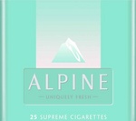 ALPINE UNIQUELY FRESH 25 SUPREME CIGARETTES