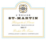 L'EGLISE ST-MARTIN BLANQUETTE DE LIMOUX METHODE TRADITIONELLE BRUT PRODUIT DE-FRANCE APPELATION LIMOUX CONTROLLEE