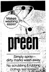 DIRTY MARKS WASH AWAY                                                 MAKES WASHING EASIER                                                  PREEN                                                                 SIMPLY SPRAY-