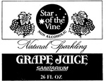 NATURAL SPARKLING GRAPE JUICE SANITARIUM STAR OF THE VINE