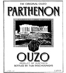 PARTHENON OUZO                                                        THE ORIGINAL OUZO                                                     BOTTLED BY T & M TASCHOUNIDIS                                         H & M                                        