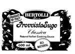 BERTOLLI LUCCA PRODUCT OF ITALY PROVVISTA SUGO CLASSICA NATURAL ITALIAN COOKING SAUCE 600 ML ALL NATURAL