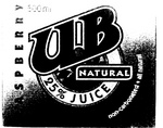 U.B NATURAL RASPBERRY 25% JUICE