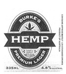 BURKE'S ORIGINAL HEMP FILTERED NATURALLY BREWED PREMIUM ALE