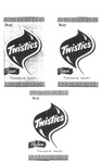 TWISTIES  CHEESE FLAVOURED SNACKS ; TWISTIES CHICKEN FLAVOURED SNACKS
