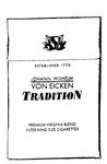 JOHANN WILHELM VON EICKEN TRADITION PREMIUM VIRGINIA BLEND FILTER KING SIZE CIGARETTES ESTABLISHED 1770