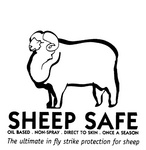 SHEEP SAFE OIL BASED NON-SPRAY DIRECT TO SKIN ONCE A SEASON THE ULTIMATE IN FLY STRIKE PROTECTION FOR SHEEP