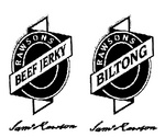RAWSONS BEEF JERKY  SAM RAWSONS ; RAWSONS BILTONG  SAM RAWSONS