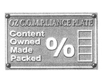 OZ C.O.M.P.LIANCE PLATE CONTENT OWNED MADE PACKED
