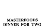 MASTERFOODS DINNER FOR TWO